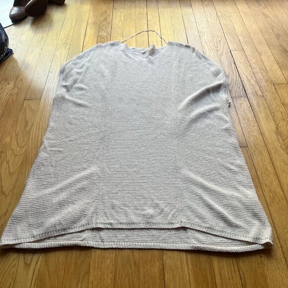 Free People Beach Size L Beige Oatmeal Ribbed Oversized Sweater Tunic Cover Up - Picture 7 of 9